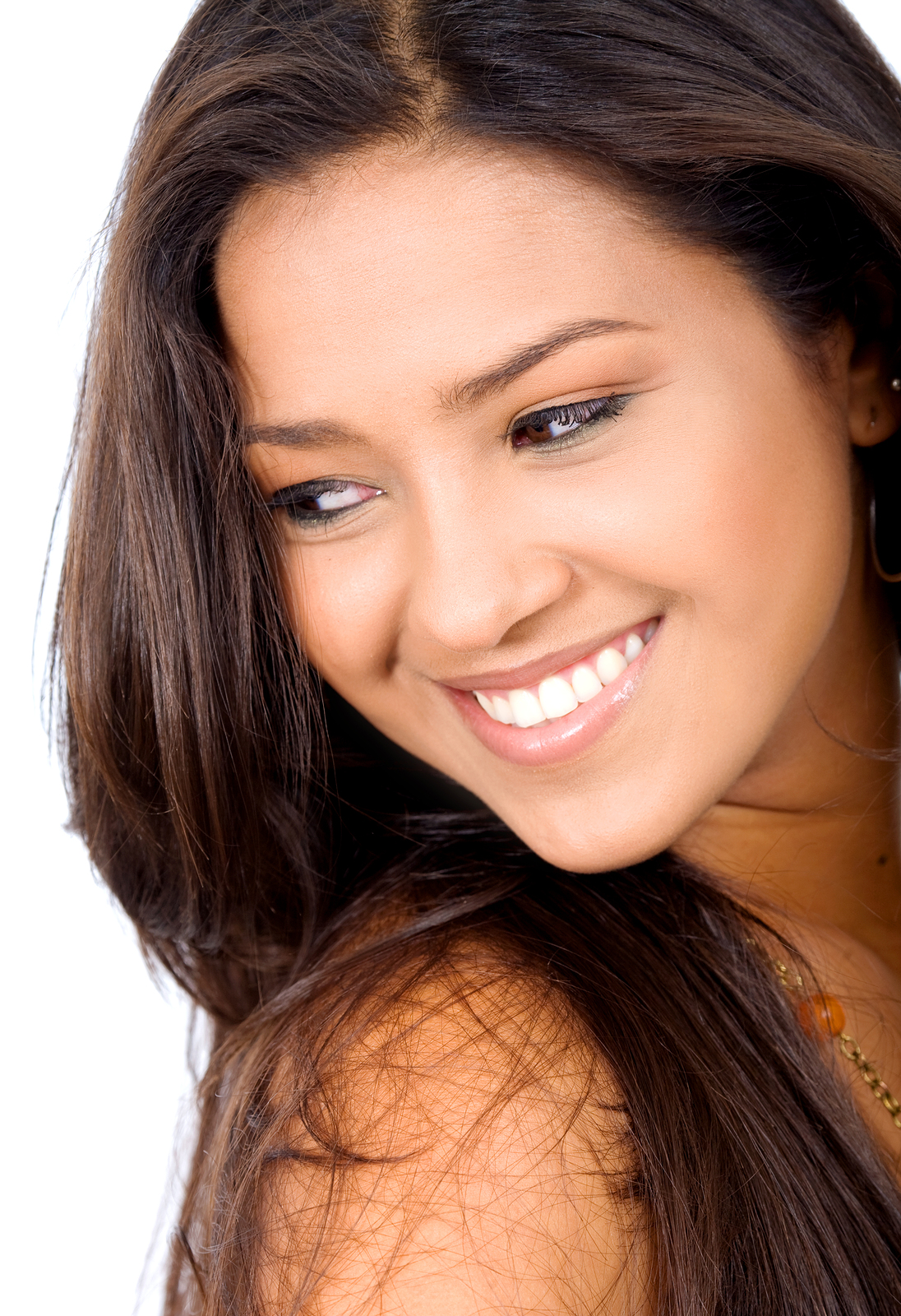 beautiful woman smiling bright white teeth, cosmetic dentistry Woodbridge VA